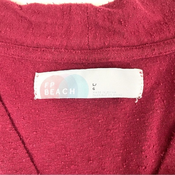 Free People Beach Cotton Button Down Cardigan Large - Picture 7 of 10